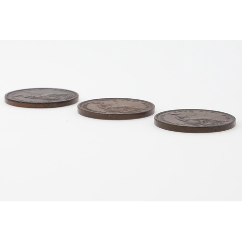 819 - WILLIAM IV COPPER PENNIES FOR 1831, 1834 AND 1837. Wiliam IV copper pennies, bare head r. reverse wi... 