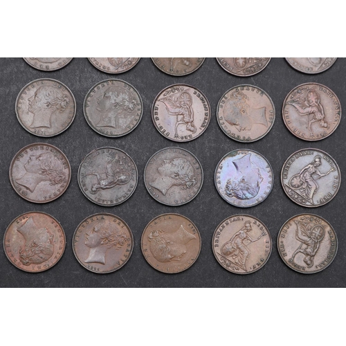 824 - A COLLECTION OF EARLY QUEEN VICTORIA FARTHINGS 1838 AND LATER. A collection of Queen Victoria farthi... 