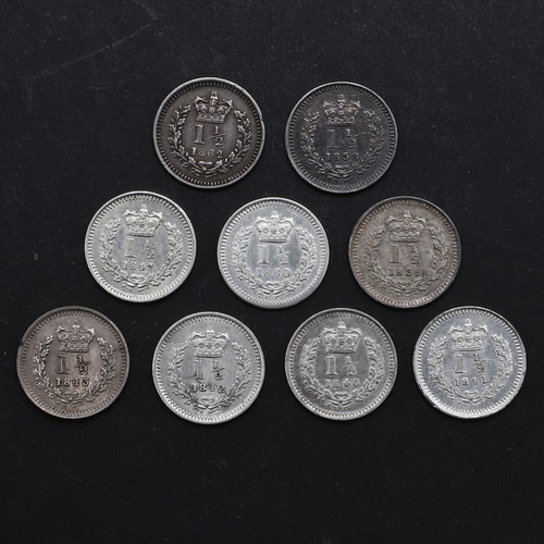 825 - A COLLECTION OF QUEEN VICTORIA THREE- HALFPENCE, 1838 AND LATER. A collection of Queen Victoria thre... 