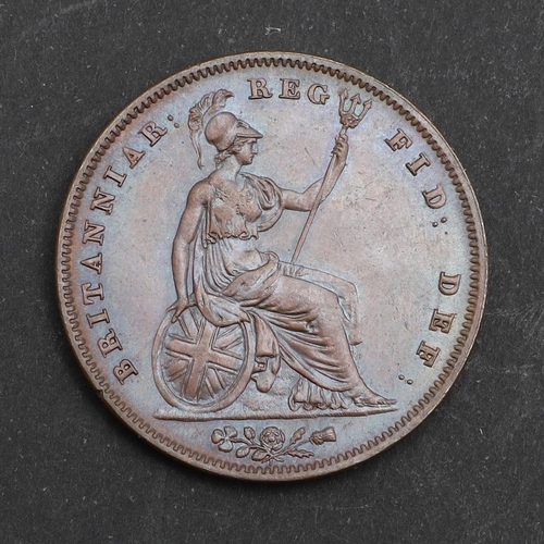 829 - QUEEN VICTORIA PENNY, 1841, NO COLON. A Queen Victoria penny, young head l. dated 1841, reverse with... 