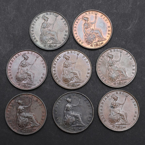 843 - A COLLECTION OF EARLY QUEEN VICTORIA HALFPENNIES 1851 AND LATER. A Queen Victoria Halfpenny, young h... 