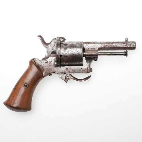 10 - A 19TH CENTURY SIX SHOT POCKET REVOLVER. With a 6.5cm octagonal barrel, six shot revolving chamber w... 