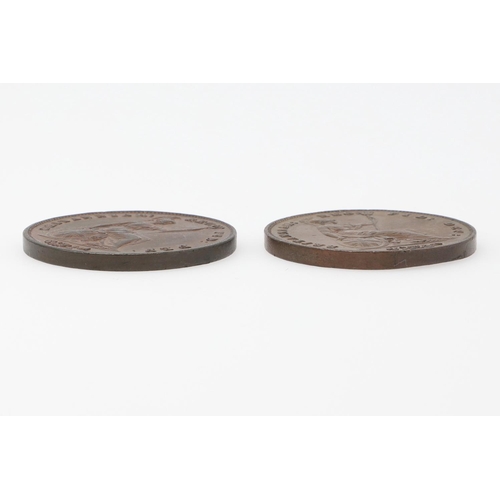 851 - TWO EARLY QUEEN VICTORIA PENNIES, 1859. Two Queen Victoria pennies, young head l. dated 1859, revers... 