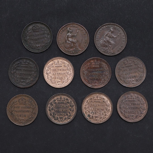 854 - A COLLECTION OF EARLY QUEEN VICTORIA AND LATER THIRD-FARTHINGS 1866 AND LATER. A collection of Queen... 