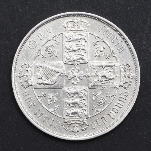 861 - A QUEEN VICTORIA FLORIN, 1885. A Queen Victoria Florin, crowned gothic bust l. reverse with crowned ... 