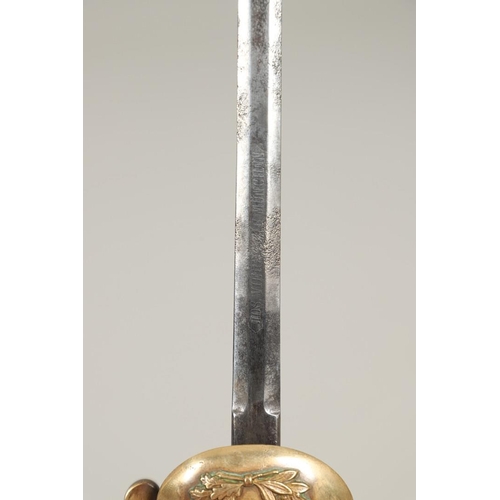 103 - A LATE 19TH/EARLY 20TH CENTURY BAVARIAN DIPLOMAT's  SWORD. With an 83cm double edged pointed blade m... 