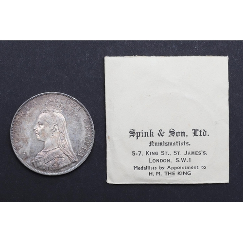 867 - A QUEEN VICTORIA DOUBLE FLORIN, 1887. A Queen Victoria Double Florin, Jubilee bust l. reverse crowed... 