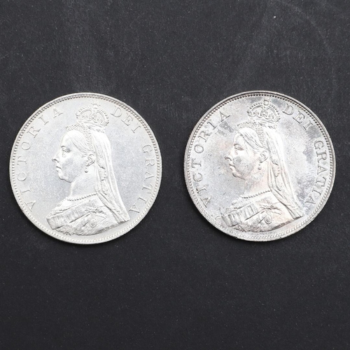 868 - A QUEEN VICTORIA DOUBLE FLORIN, 1887 AND VARIANT. A Queen Victoria Double Florin, Jubilee bust l. re... 