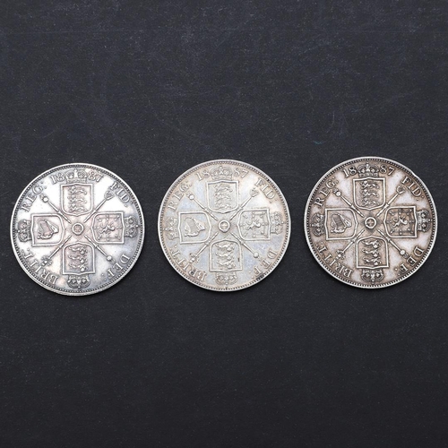 870 - THREE QUEEN VICTORIAN DOUBLE FLORINS, 1887. A Queen Victoria Double Florin, jubilee crowned bust l. ... 