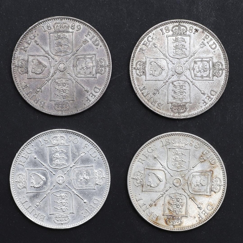 872 - A COLLECTION OF FOUR VICTORIAN FLORINS, 1887 AND LATER. Queen Victorian Florins, jubilee bust l. rev... 