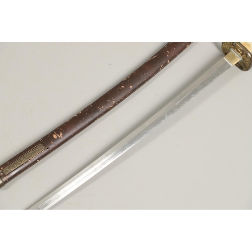 108 - A MID 20TH CENTURY JAPANNESE SWORD AND SCABBARD. A mid 20th century Japanese sword with a 70cm sharp... 