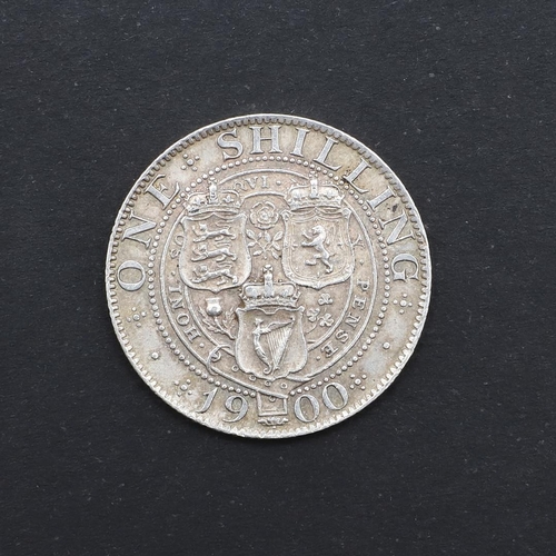 889 - A QUEEN VICTORIA SHILLING, 1900. Shilling, with Old veiled bust l. reverse with shields within 'One ... 