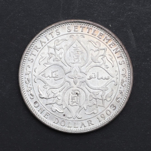 895 - AN EDWARD VII STRAITS SETTLEMENT DOLLAR, 1903. Straits Settlement one dollar, crowned bust r. revers... 