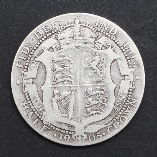 897 - AN EDWARD VII HALFCROWN, 1905. An Edward VII Halfcrown, bare head r, crowned shield in garter, dated... 