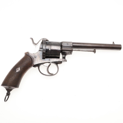 12 - A LARGE BELGIAN OFFICER's  MODEL SIX SHOT REVOLVER C.1850. A mid 19th century revolver with a 15cm c... 