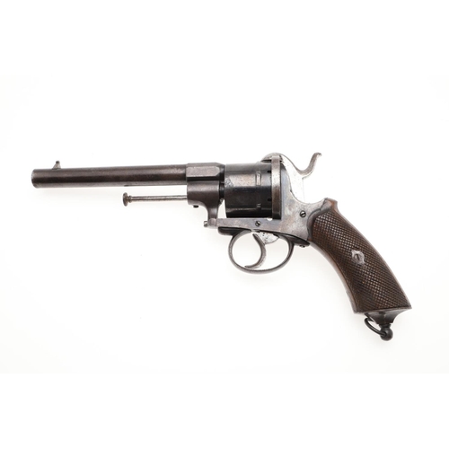 12 - A LARGE BELGIAN OFFICER's  MODEL SIX SHOT REVOLVER C.1850. A mid 19th century revolver with a 15cm c... 