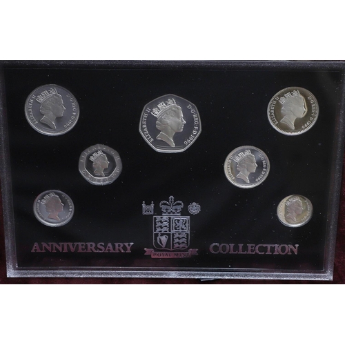 925 - AN ELIZABETH II 1996 SILVER ANNIVERSARY 7 COIN SET. A silver proof seven coin collection comprising ... 