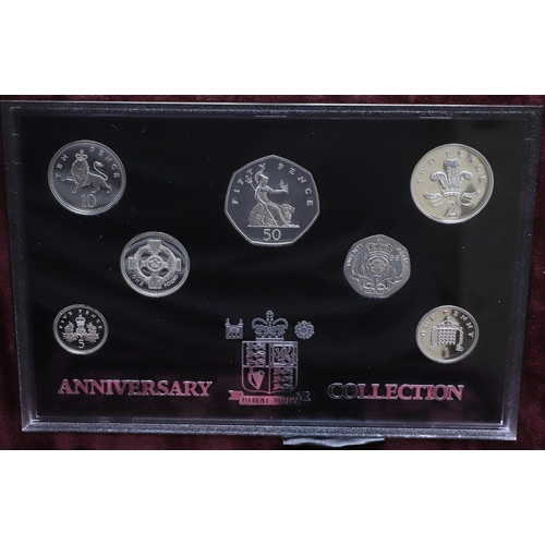 925 - AN ELIZABETH II 1996 SILVER ANNIVERSARY 7 COIN SET. A silver proof seven coin collection comprising ... 