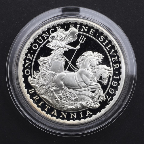 926 - A 1997 SILVER PROOF BRITANNIA FOUR COIN COLLECTION. A Royal Mint four coin silver proof Britannia se... 