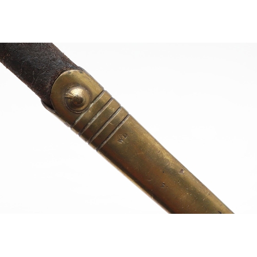 122 - A BRITISH MARTINI HENRY SOCKET BAYONET AND SCABBARD. With a 55cm triform blade with pointed tip, mar... 