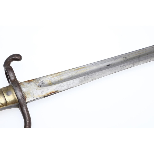 125 - AN IMPERIAL GERMAN M1871 PATTERN BAYONET AND SCABBARD. With a 45cm pointed, single sharpened edged a... 