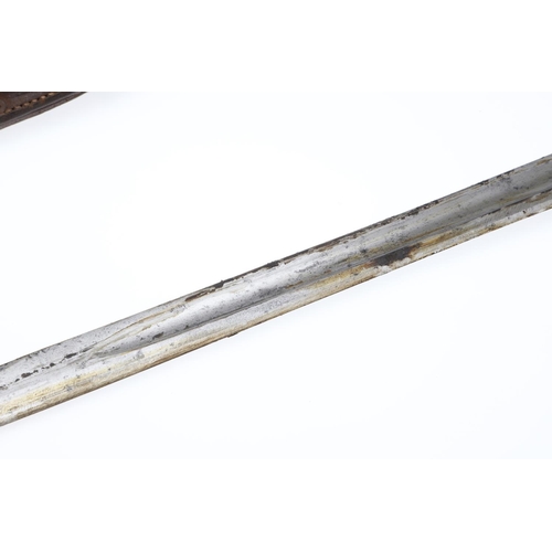 125 - AN IMPERIAL GERMAN M1871 PATTERN BAYONET AND SCABBARD. With a 45cm pointed, single sharpened edged a... 