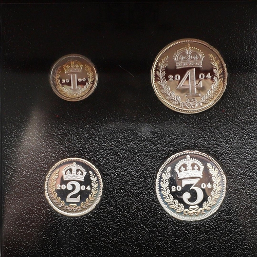 934 - ELIZABETH II MAUNDY COINS, 2004. A cased set of Maundy coins 4d, 3d, 2d and 1d, 2004 in Royal Mint c... 