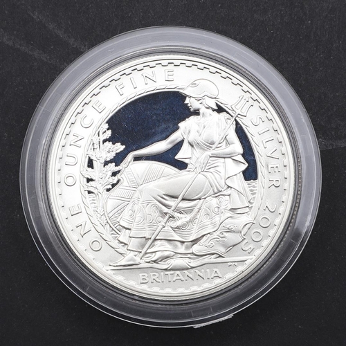 935 - A 2005 SILVER PROOF BRITANNIA FOUR COIN COLLECTION. A Royal Mint four coin silver proof Britannia se... 