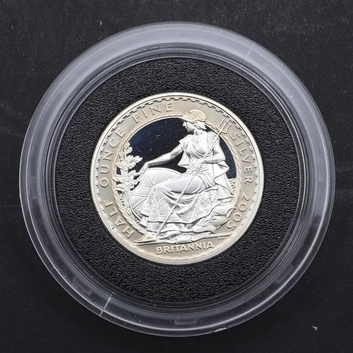 935 - A 2005 SILVER PROOF BRITANNIA FOUR COIN COLLECTION. A Royal Mint four coin silver proof Britannia se... 