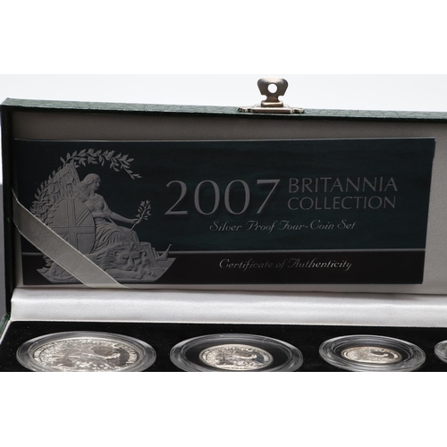 941 - A ROYAL MINT BRITANNIA SILVER PROOF FOUR COIN COLLECTION, 2007. A four coin silver proof collection ... 