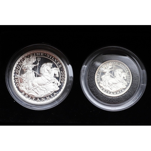 943 - A ROYAL MINT BRITANNIA FOUR COIN SILVER PROOF SET, 2009. A four coin silver proof set comprising 20p... 