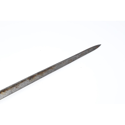 129 - A 19TH CENTURY FRENCH CHASSEPOT BAYONET AND A SPIKE BAYONET. A French bayonet with a 52cm single edg... 