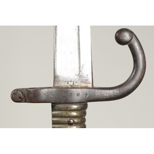 131 - A FRENCH 1886 PATTERN LEBEL EPEE BAYONET AND SIMILAR SWORD BAYONET AND SCABBARD. An Epee baynoet wit... 