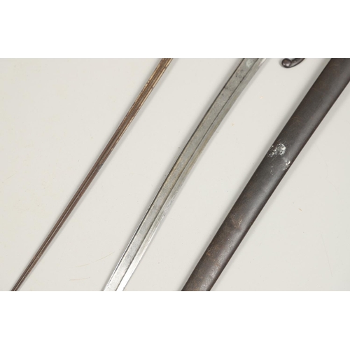 131 - A FRENCH 1886 PATTERN LEBEL EPEE BAYONET AND SIMILAR SWORD BAYONET AND SCABBARD. An Epee baynoet wit... 