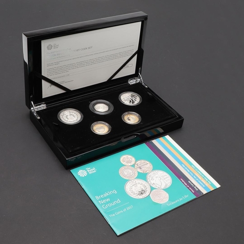 951 - A ROYAL MINT SILVER PIEDFORT PROOF SET, 2017. A five coin silver proof piedfort coin set comprising ... 