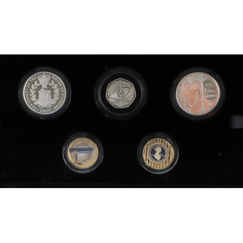 951 - A ROYAL MINT SILVER PIEDFORT PROOF SET, 2017. A five coin silver proof piedfort coin set comprising ... 