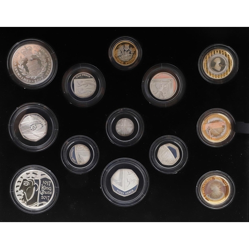 952 - A ROYAL MINT 2017 SILVER PROOF PRESENTATION COIN SET. 'The Coins of 2017', a Royal Mint presentation... 