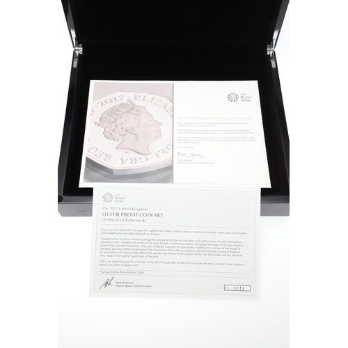 952 - A ROYAL MINT 2017 SILVER PROOF PRESENTATION COIN SET. 'The Coins of 2017', a Royal Mint presentation... 