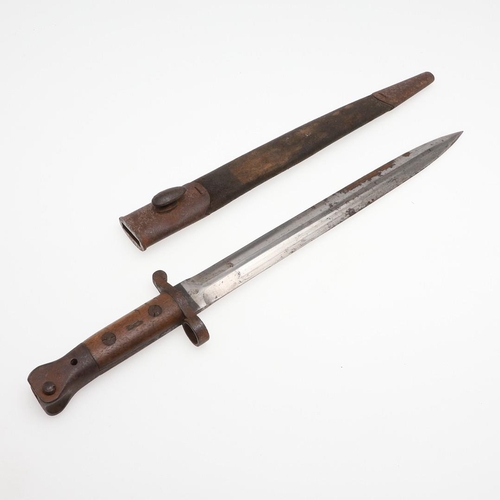 133 - A BRITISH 1888 PATTERN LEE METFORD BAYONET AND SCABBARD BY ANDERSON OF SHEFFIELD. With a 30cm double... 