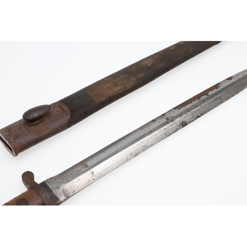 133 - A BRITISH 1888 PATTERN LEE METFORD BAYONET AND SCABBARD BY ANDERSON OF SHEFFIELD. With a 30cm double... 