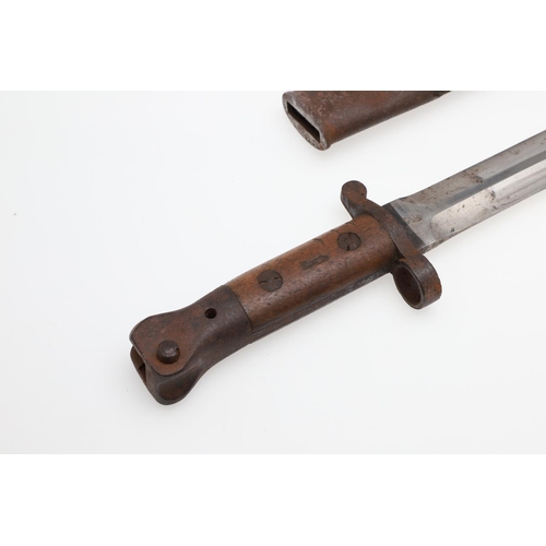 133 - A BRITISH 1888 PATTERN LEE METFORD BAYONET AND SCABBARD BY ANDERSON OF SHEFFIELD. With a 30cm double... 