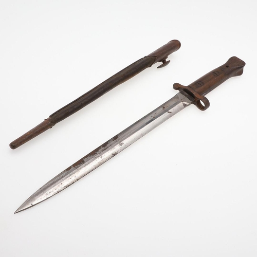 133 - A BRITISH 1888 PATTERN LEE METFORD BAYONET AND SCABBARD BY ANDERSON OF SHEFFIELD. With a 30cm double... 