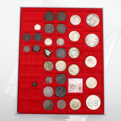 954 - A COLLECTION OF AMERICAN COINS INCLUDING AN 1846 DOLLAR AND OTHERS. Dollars 1846 and 1865. Half Doll... 