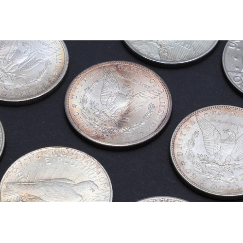 960 - A COLLECTION OF AMERICAN DOLLARS TO INCLUDE PEACE DOLLARS. 1881 AND LATER. U.S. Dollars for 1881, 18... 