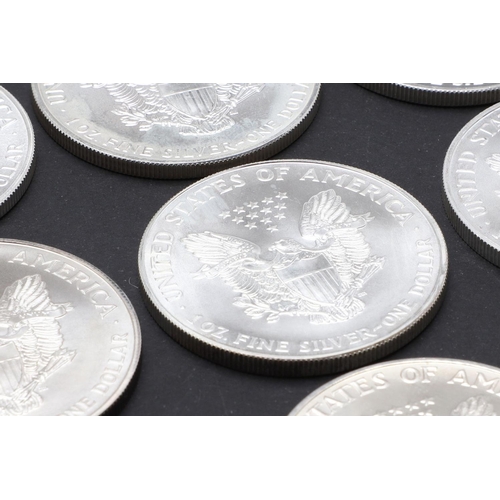 971 - A COLLECTION OF AMERICAN SILVER LIBERTY DOLLARS 1986-1997. A collection of recent American one ounce... 