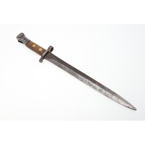 141 - A BRITISH 1903 PATTERN BAYONET AND TWO SIMILAR ITEMS. A 1903 pattern bayonet with a 29cm blade, indi... 