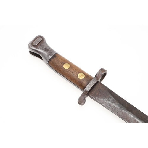 141 - A BRITISH 1903 PATTERN BAYONET AND TWO SIMILAR ITEMS. A 1903 pattern bayonet with a 29cm blade, indi... 