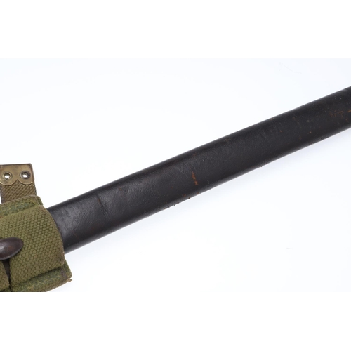 144 - A 1907 PATTERN LEE ENFIELD BAYONET AND SCABBARD BY MOLE. With a 43cm pointed, single edged, fullered... 