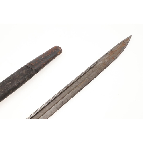 148 - A FIRST WORLD WAR REMINGTON 1913 PATTERN BAYONET AND A SIMILAR KUKRI. With a 43cm pointed and fuller... 