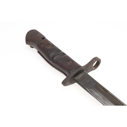 149 - A 1913 PATTERN FIRST WORLD WAR REMINGTON BAYONET AND SCABBARD AND ANOTHER SIMILAR. With a 43cm singl... 